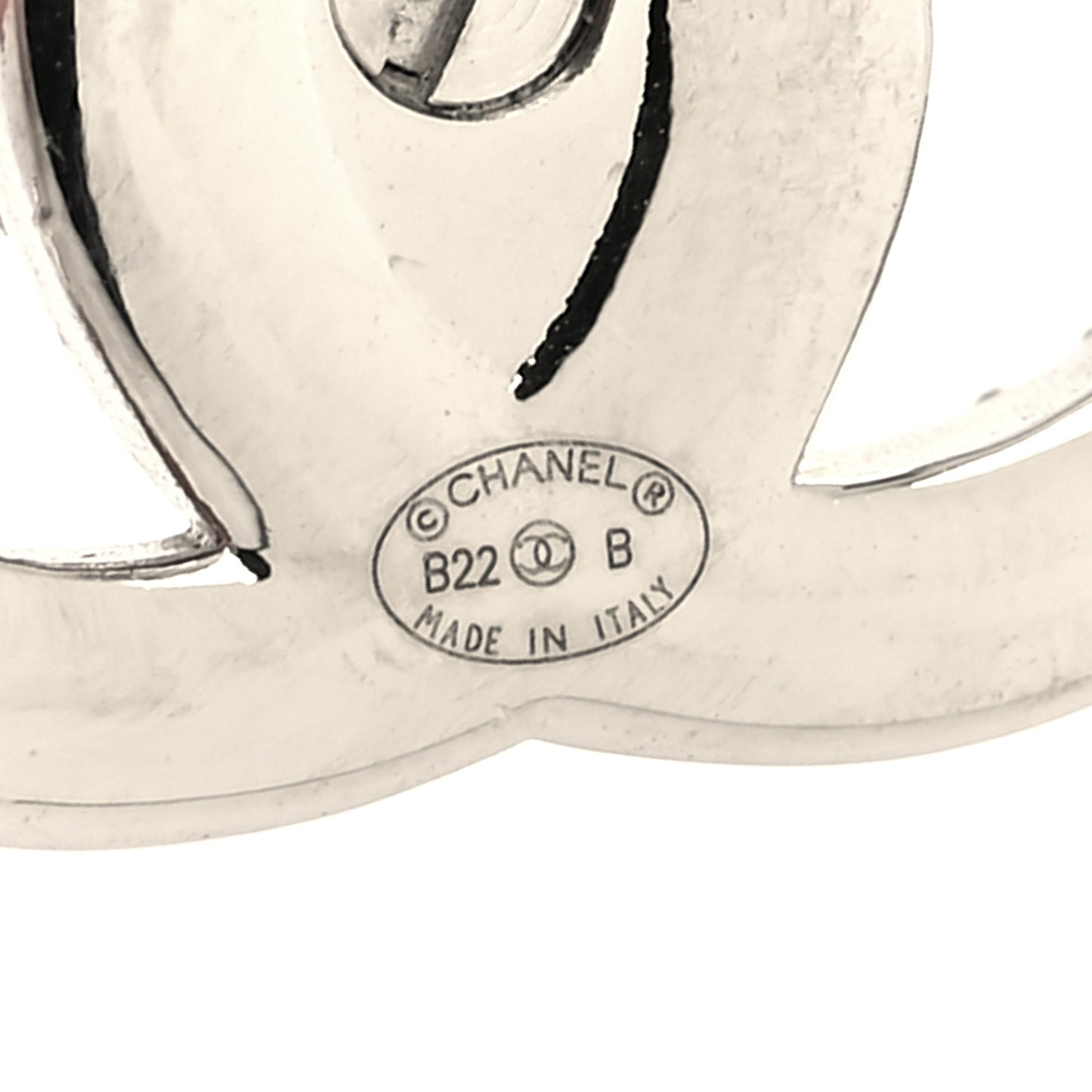 Crystal CC Turnlock Earrings Silver
