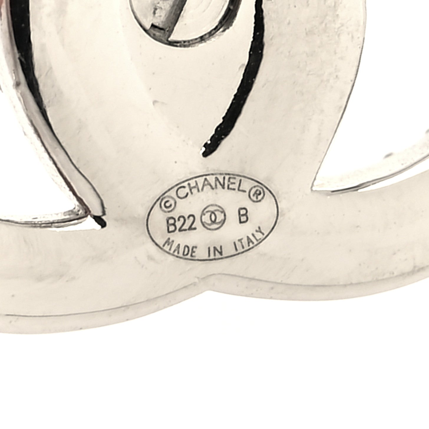 Chanel Crystal CC Turnlock Earrings Silver 4 of 4