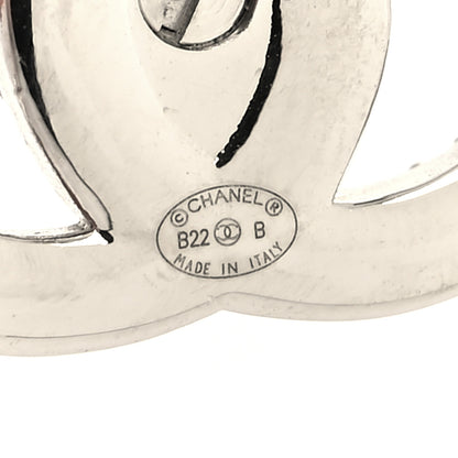 Chanel Crystal CC Turnlock Earrings Silver 4 of 4