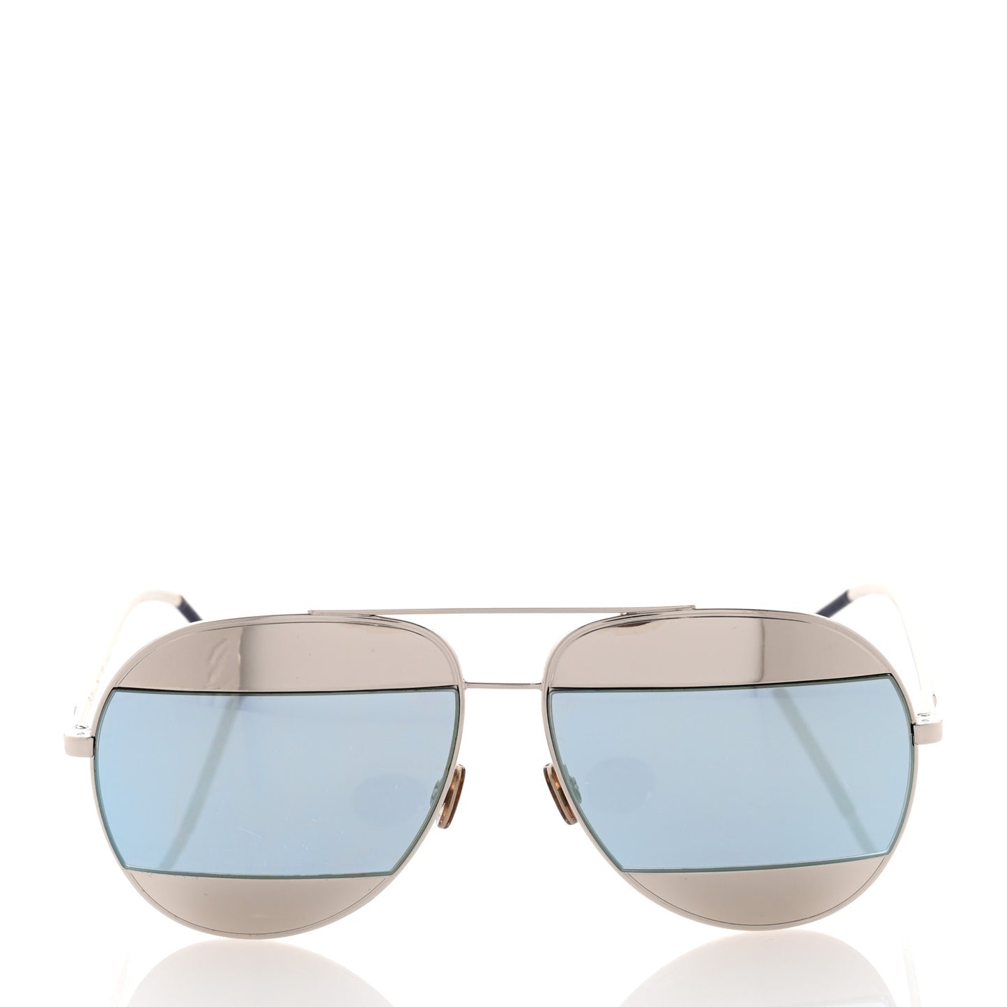Split 1 Aviator Sunglasses Silver Blue