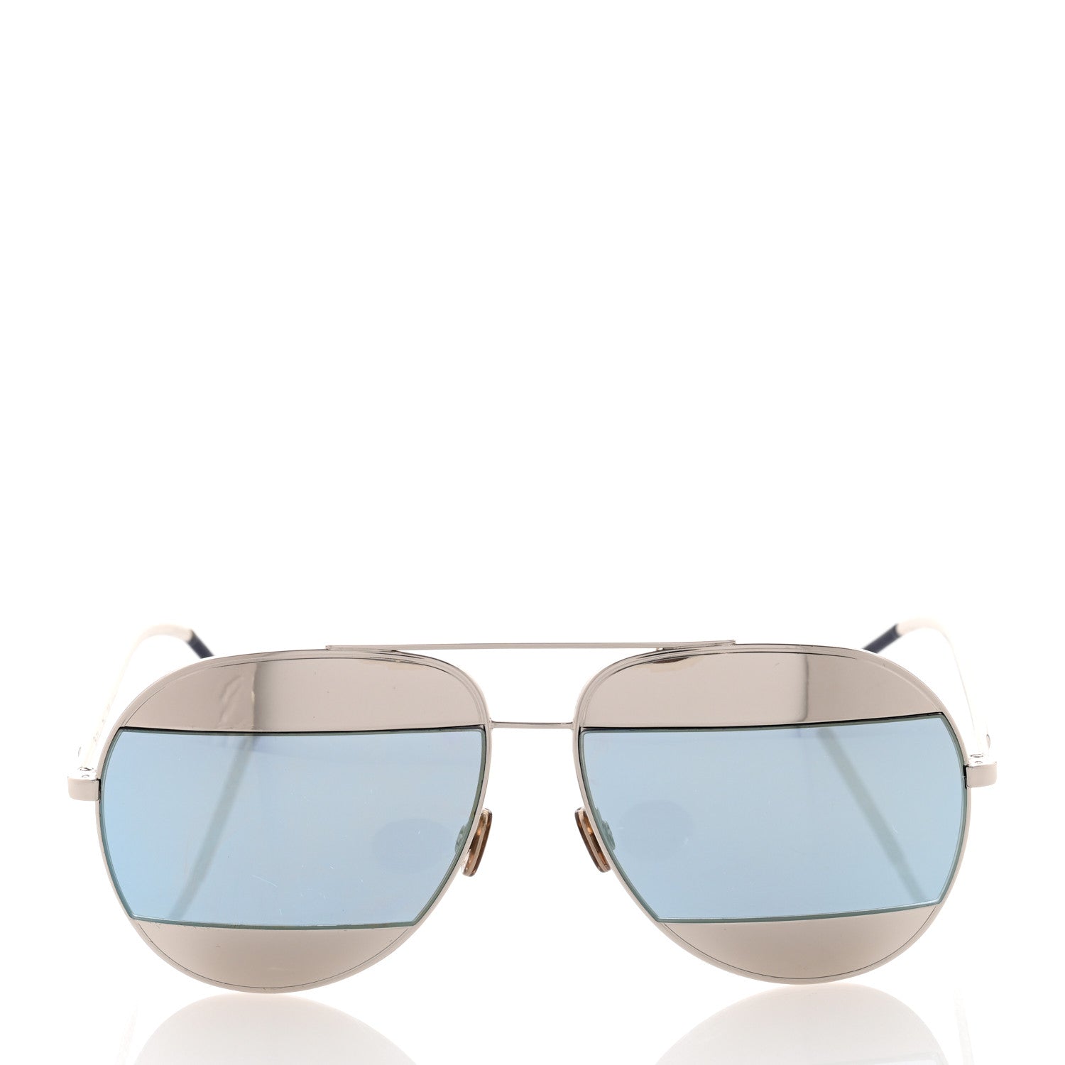 Christian Dior Split 1 Aviator Sunglasses Silver Blue 2 of 6