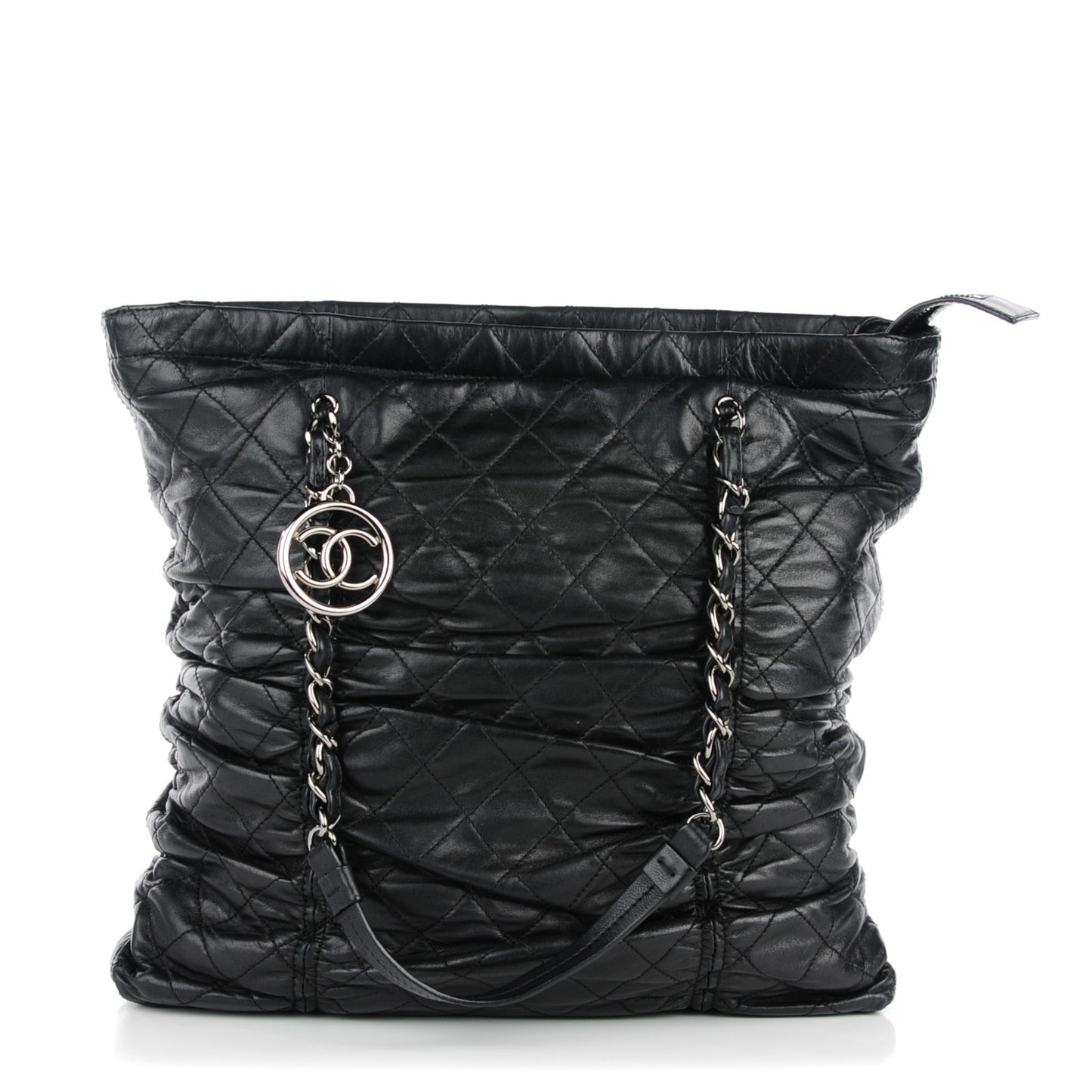 Lambskin Sharpei Shopping Tote Black