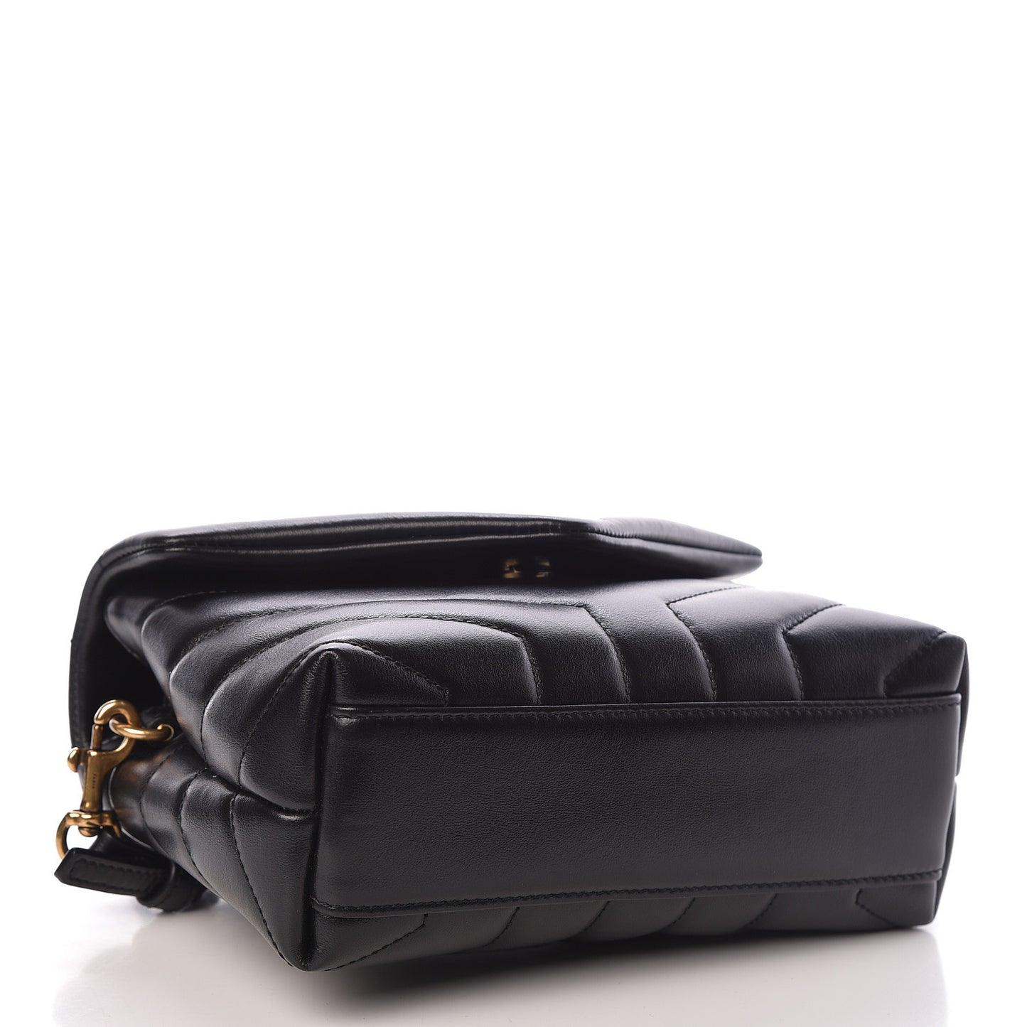 Calfskin Y Quilted Monogram Toy Loulou Crossbody Bag Black