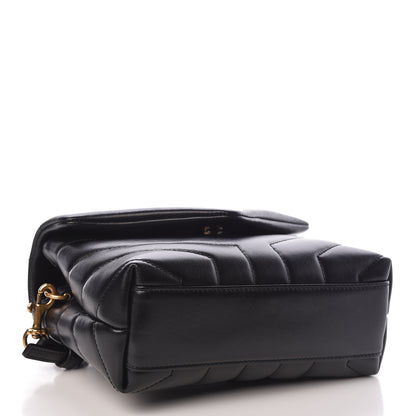 Saint Laurent Calfskin Y Quilted Monogram Toy Loulou Crossbody Bag Black 4 of 11