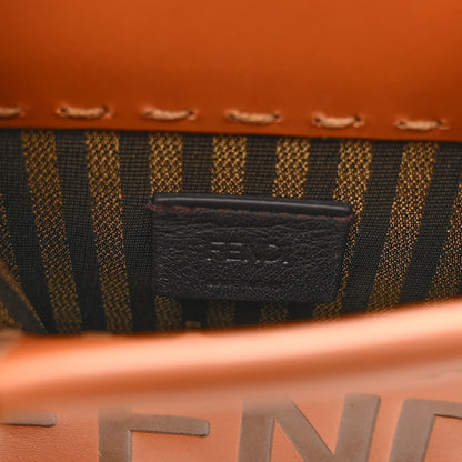 Fendi Vitello King Plexiglass Logo Embossed Mini Fendi Sunshine Shopper Tote Cuoio 6 of 10