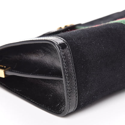Gucci Suede Patent GG Web Small Ophidia Chain Shoulder Bag Black 8 of 10