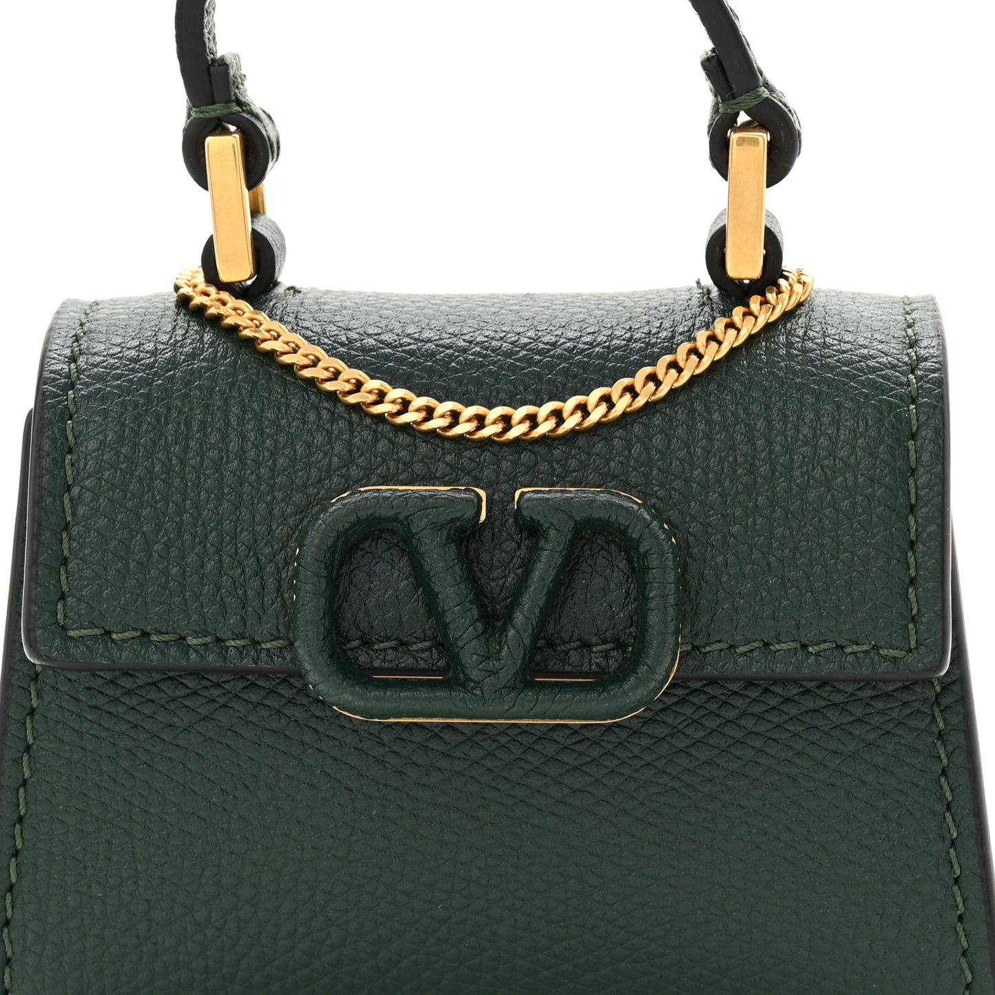 Calfskin Micro VSling Top Handle Shoulder Bag  Green