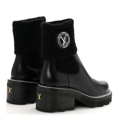 Louis Vuitton Calfskin Beaubourg Ankle Boots 37 Black 5 of 9