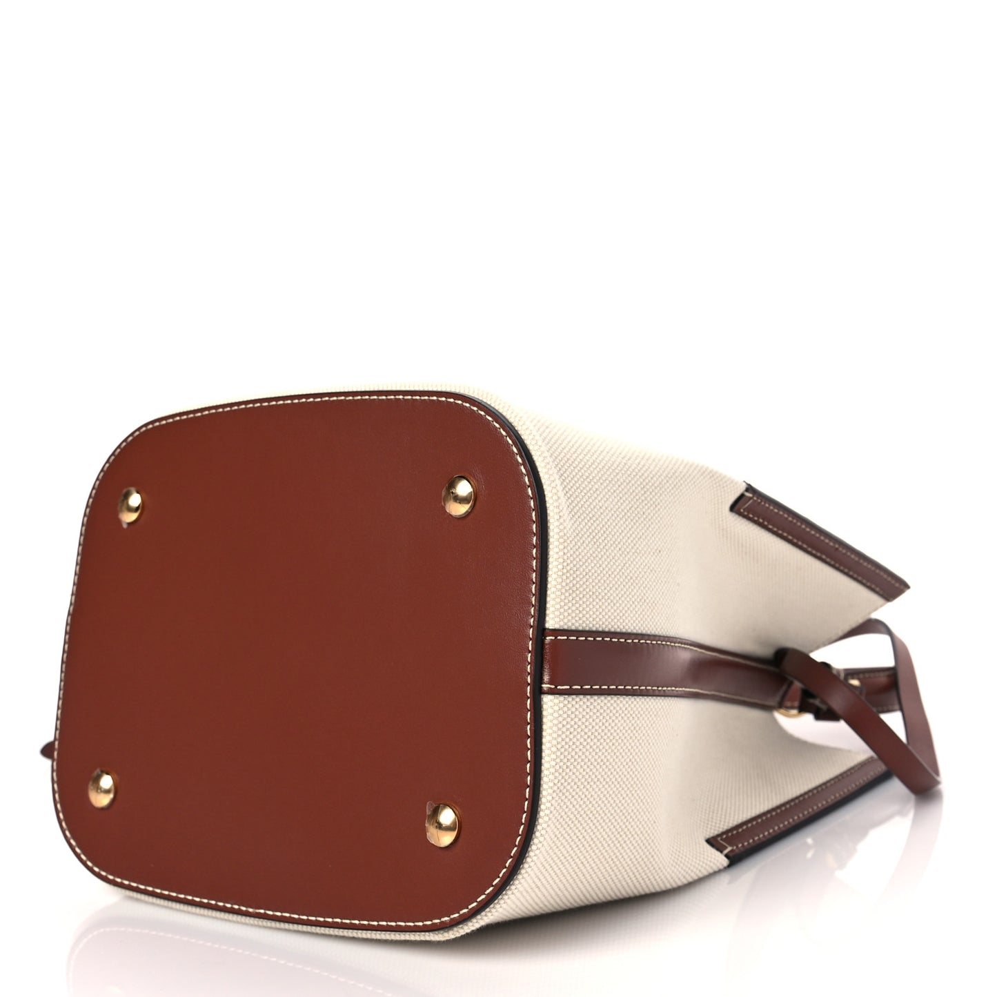 Canvas Cotton Small Peggy Bucket Bag Natural Gold