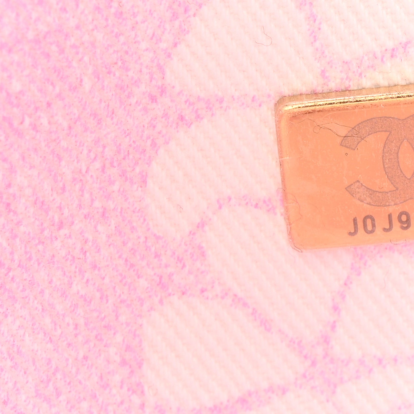 Printed Denim Quilted Coco Beach Shopping Tote Pink White