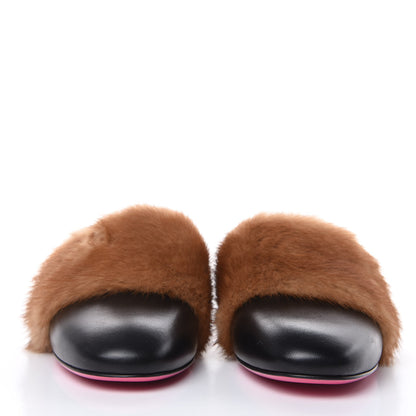 Gucci Mink Malaga Kid Crystal Candy Mules 39 Light Brown Black 2 of 8