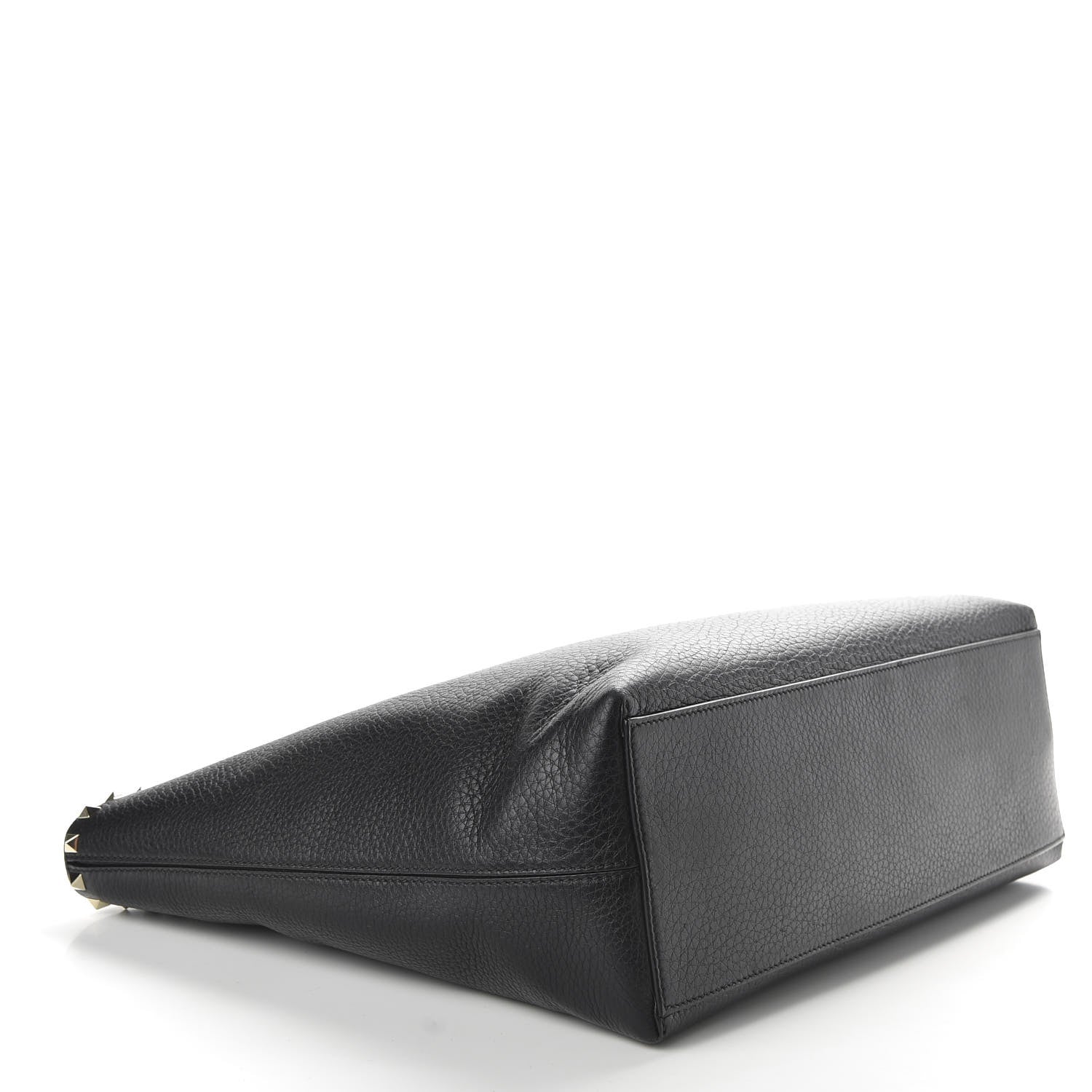 Valentino Garavani Grained Calfskin Rockstud Shoulder Tote Black 4 of 9