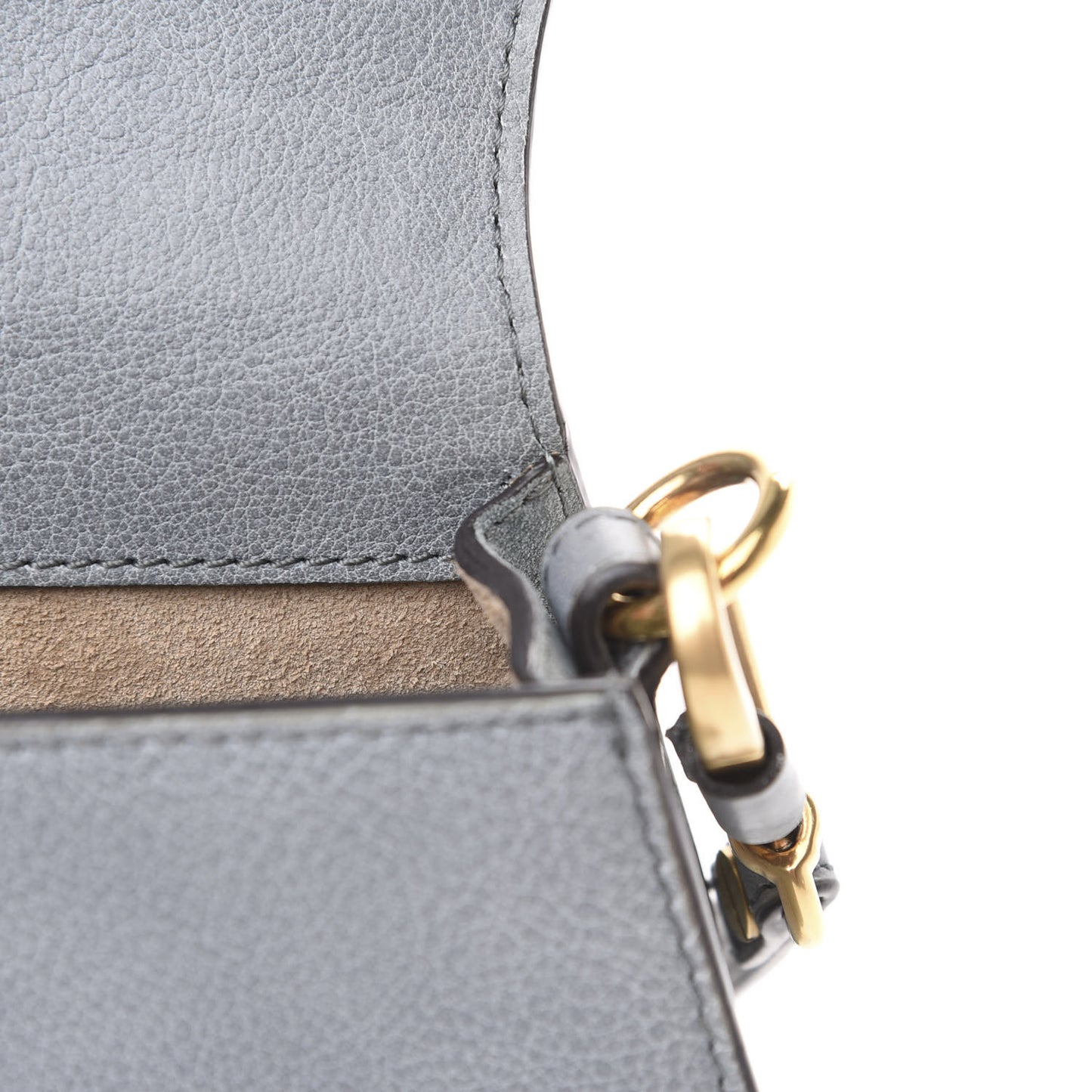 Calfskin Suede Small Nile Bracelet Bag Cloudy Blue