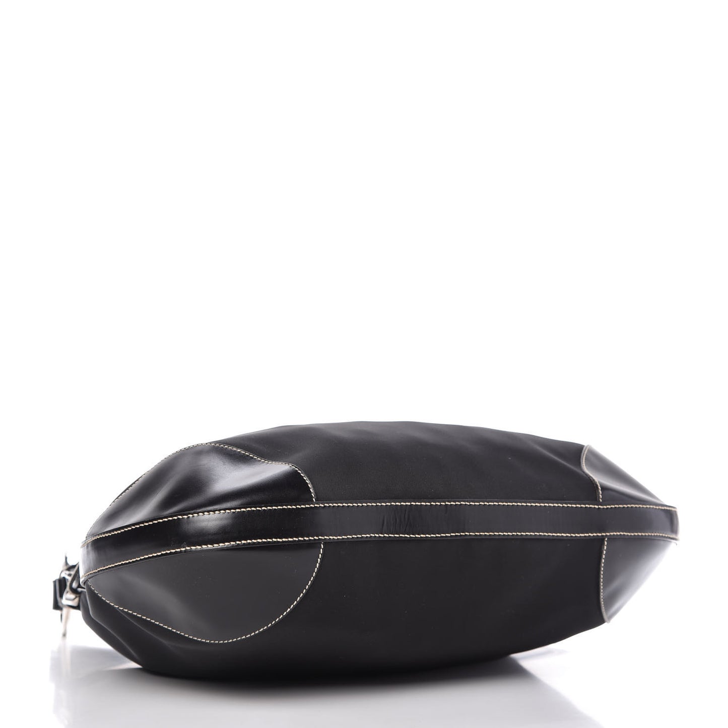 Tessuto Nylon Soft Calfskin Shoulder Bag Black