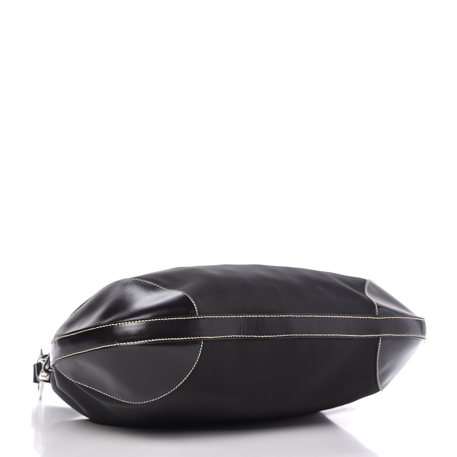 Prada Tessuto Nylon Soft Calfskin Shoulder Bag Black 4 of 10