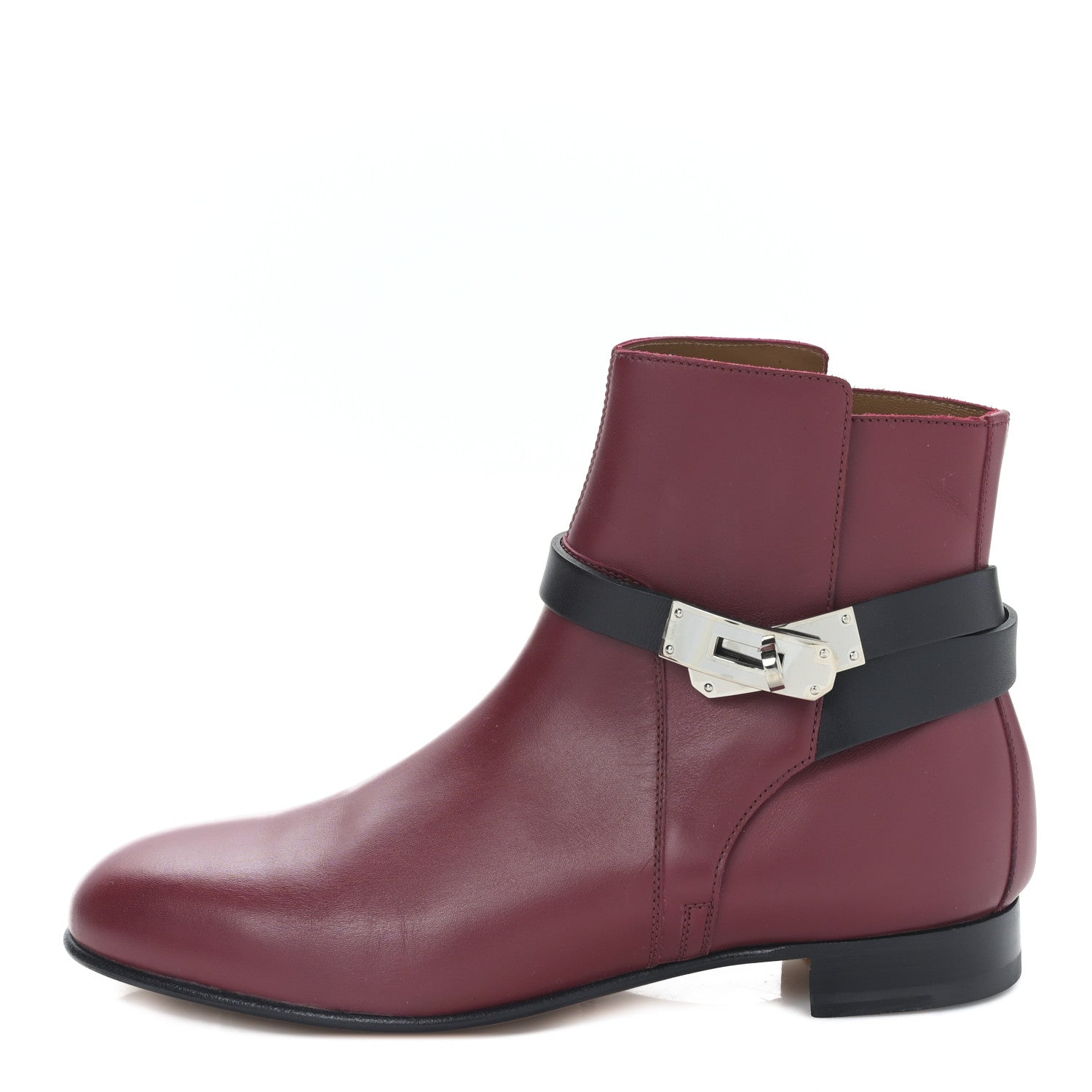 Hermes Calfskin Neo Ankle Boots 38 Carmin Black 1 of 7