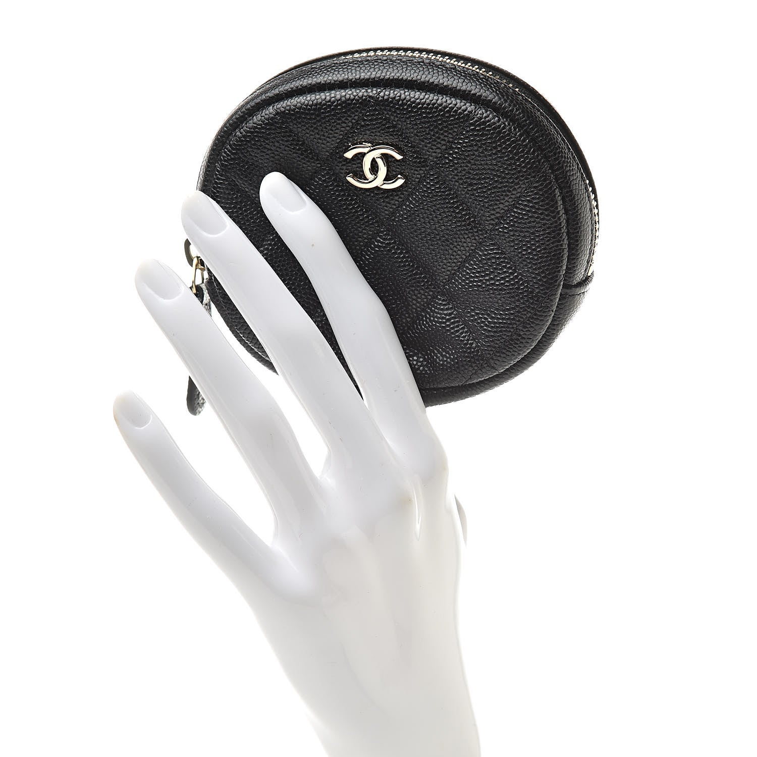 Chanel Caviar Quilted Zip Around Classic Coin Purse Black 2 of 8