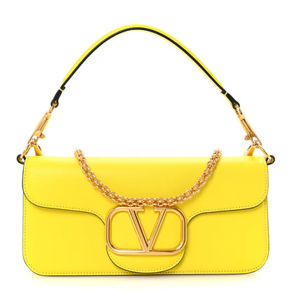 Valentino Garavani Calfskin Vlogo Loco Shoulder Bag Bright Lemon 1 of 9