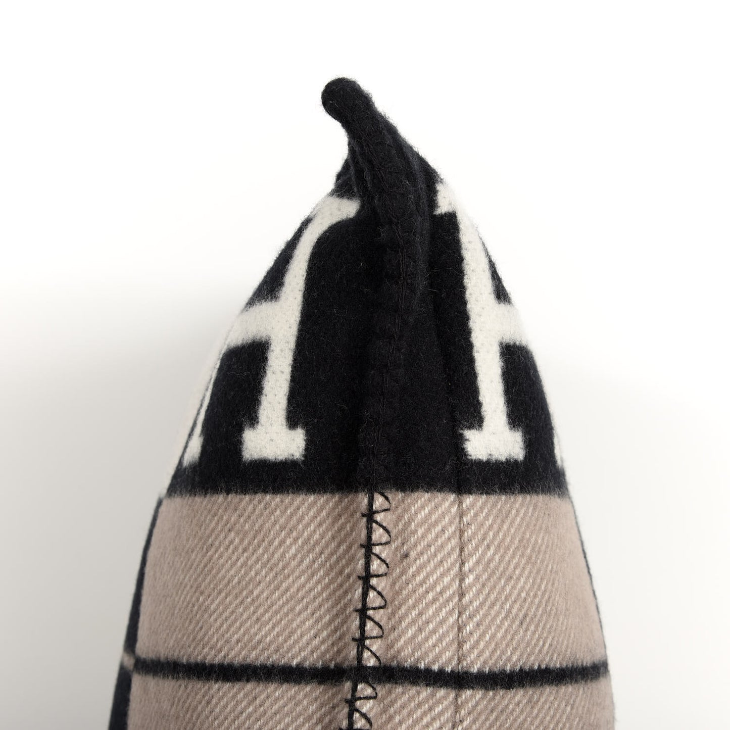 Wool Cashmere Avalon III Pillow PM Ecru Black