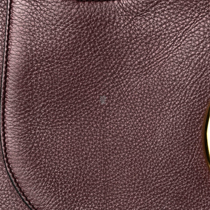 Gucci Metallic Pebbled Calfskin Medium 1973 Top Handle Satchel Burgundy 14 of 18