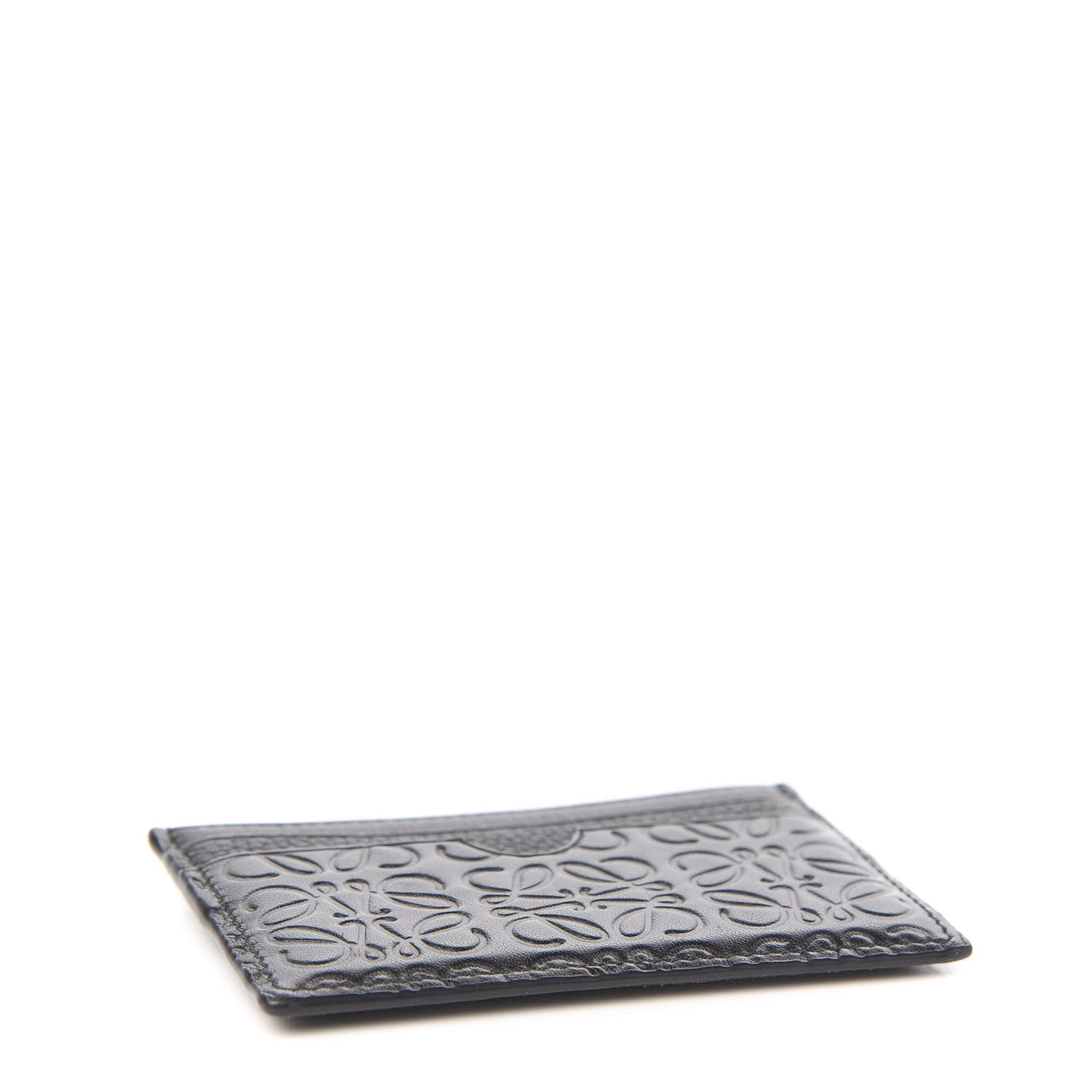 Loewe Calfskin Embossed Puzzle Plain Card Holder Black 3 of 6