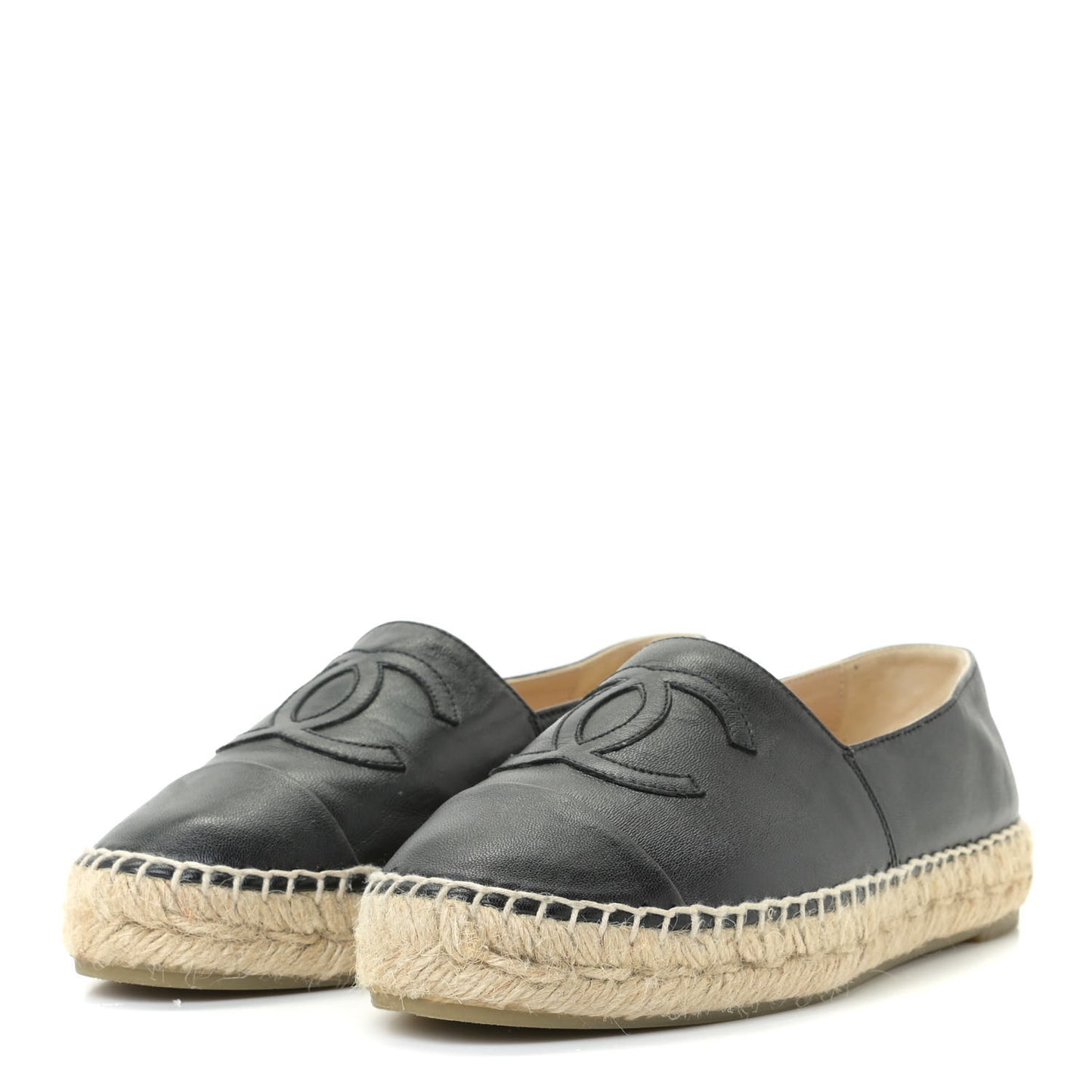 Lambskin CC Espadrilles 36 Black