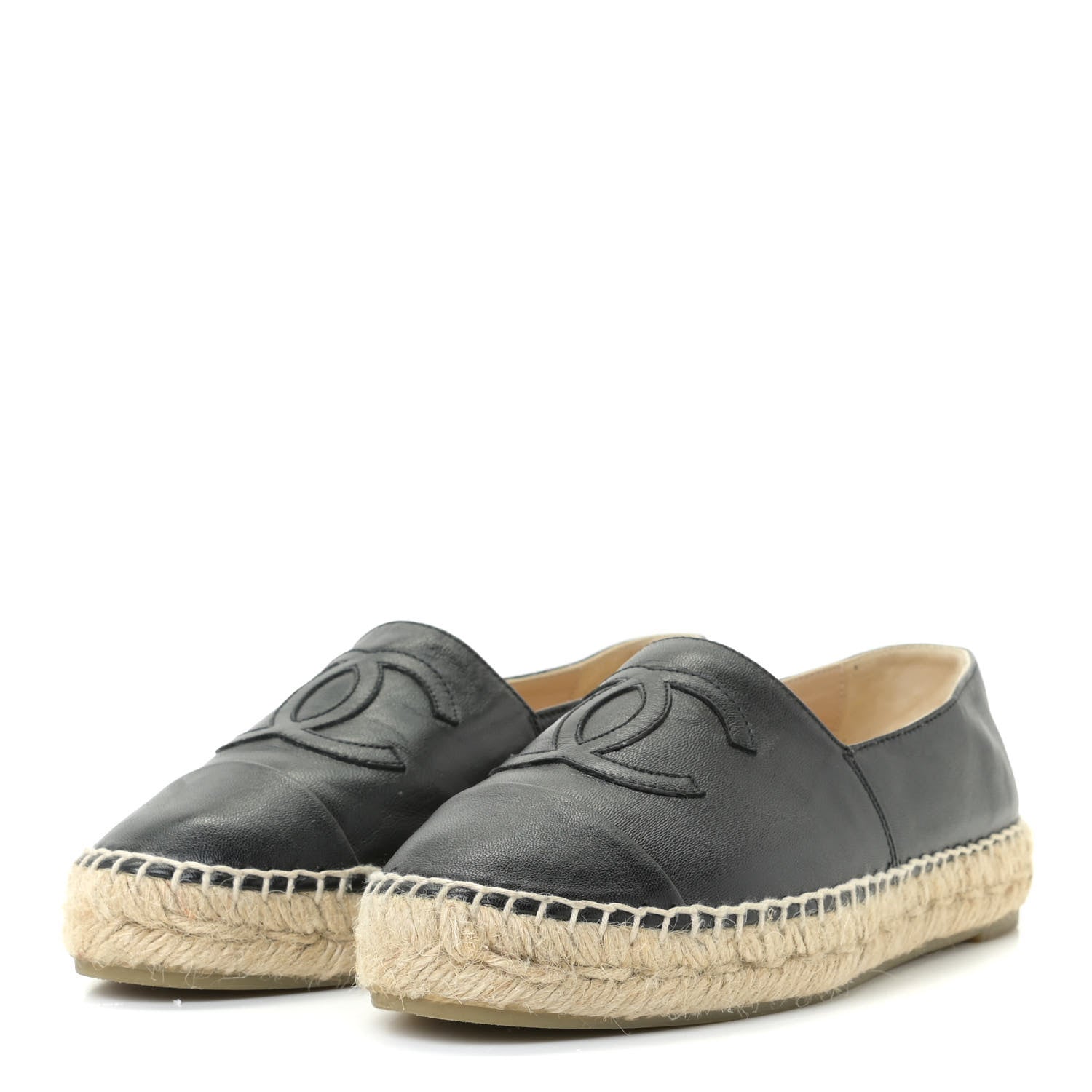 Chanel Lambskin CC Espadrilles 36 Black 4 of 24