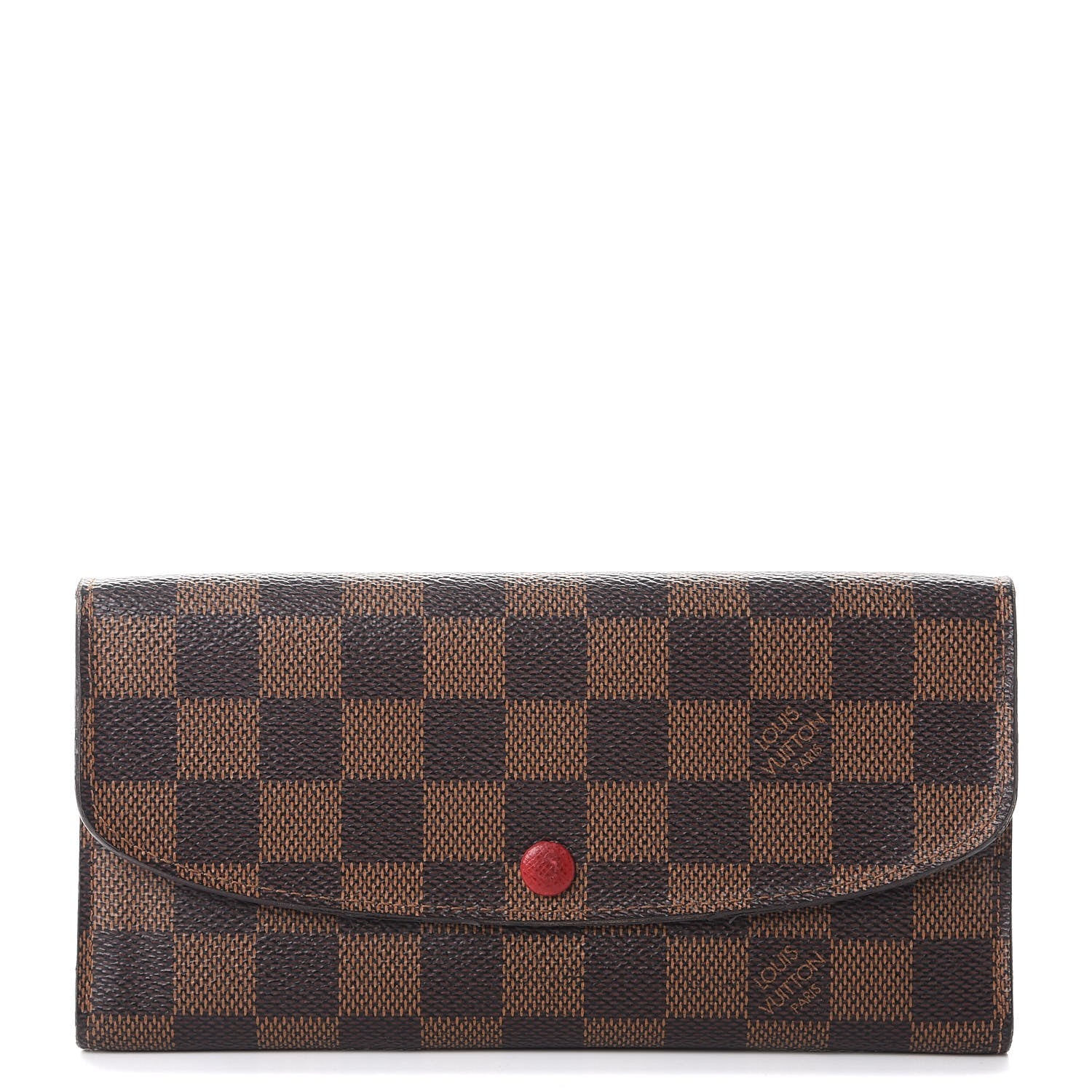 Louis Vuitton Damier Ebene Emilie Wallet Red 1 of 13