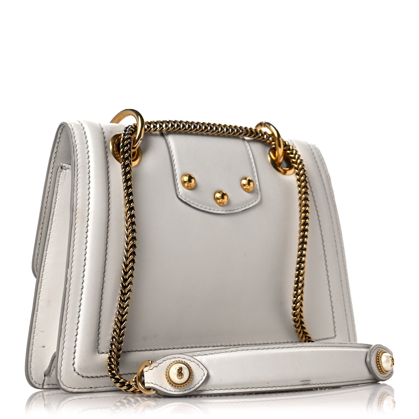 Smooth Calfskin Small DG Amore Envelope Bag White