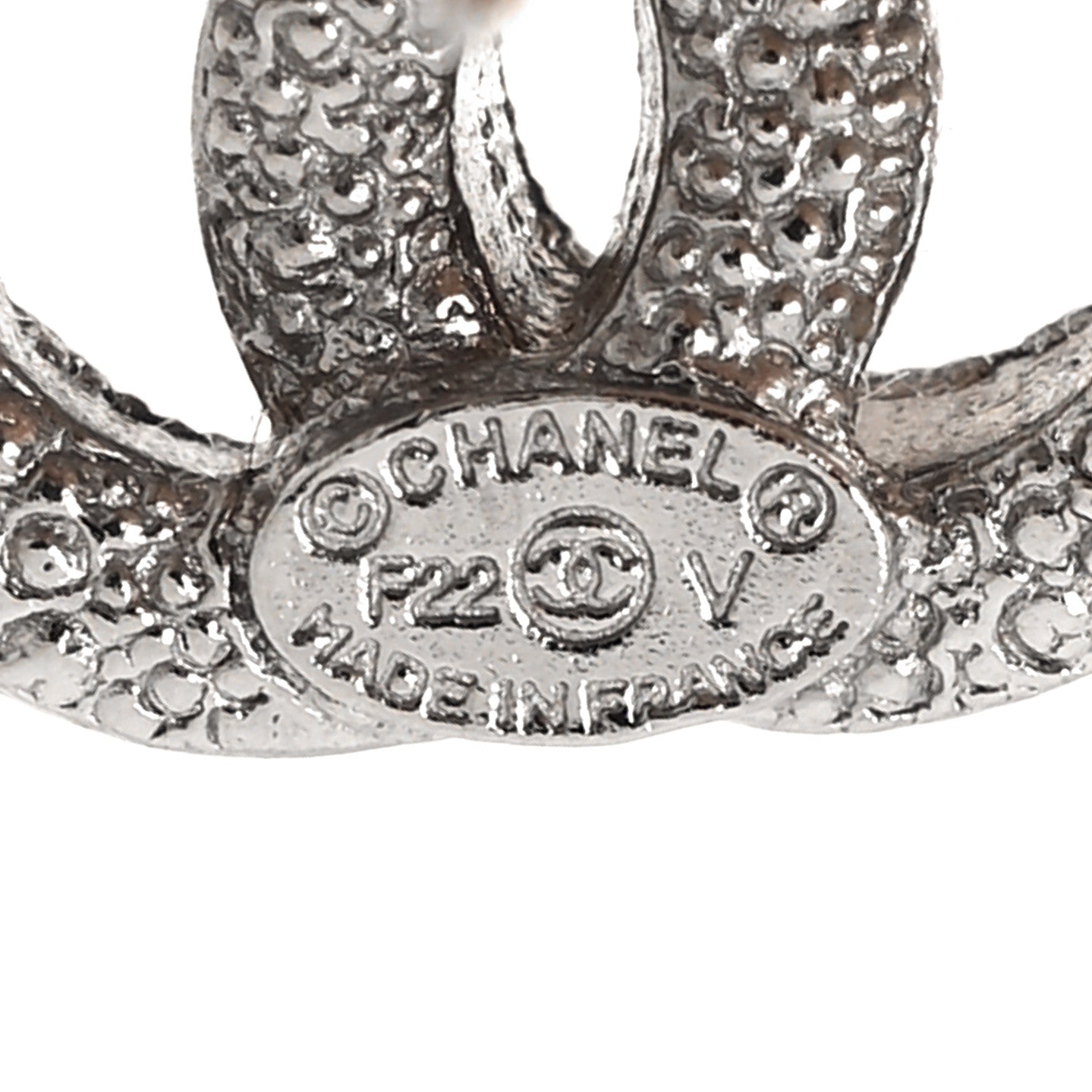 Chanel Crystal Mini Timeless CC Earrings Silver 4 of 4