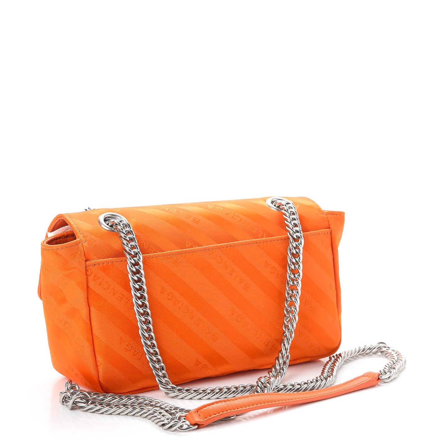 Nylon Jacquard Diagonal Logo S BB Round Shoulder Bag Orange Sanguine
