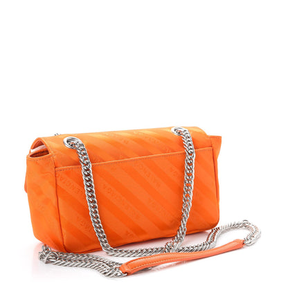 Balenciaga Nylon Jacquard Diagonal Logo S BB Round Shoulder Bag Orange Sanguine 3 of 9