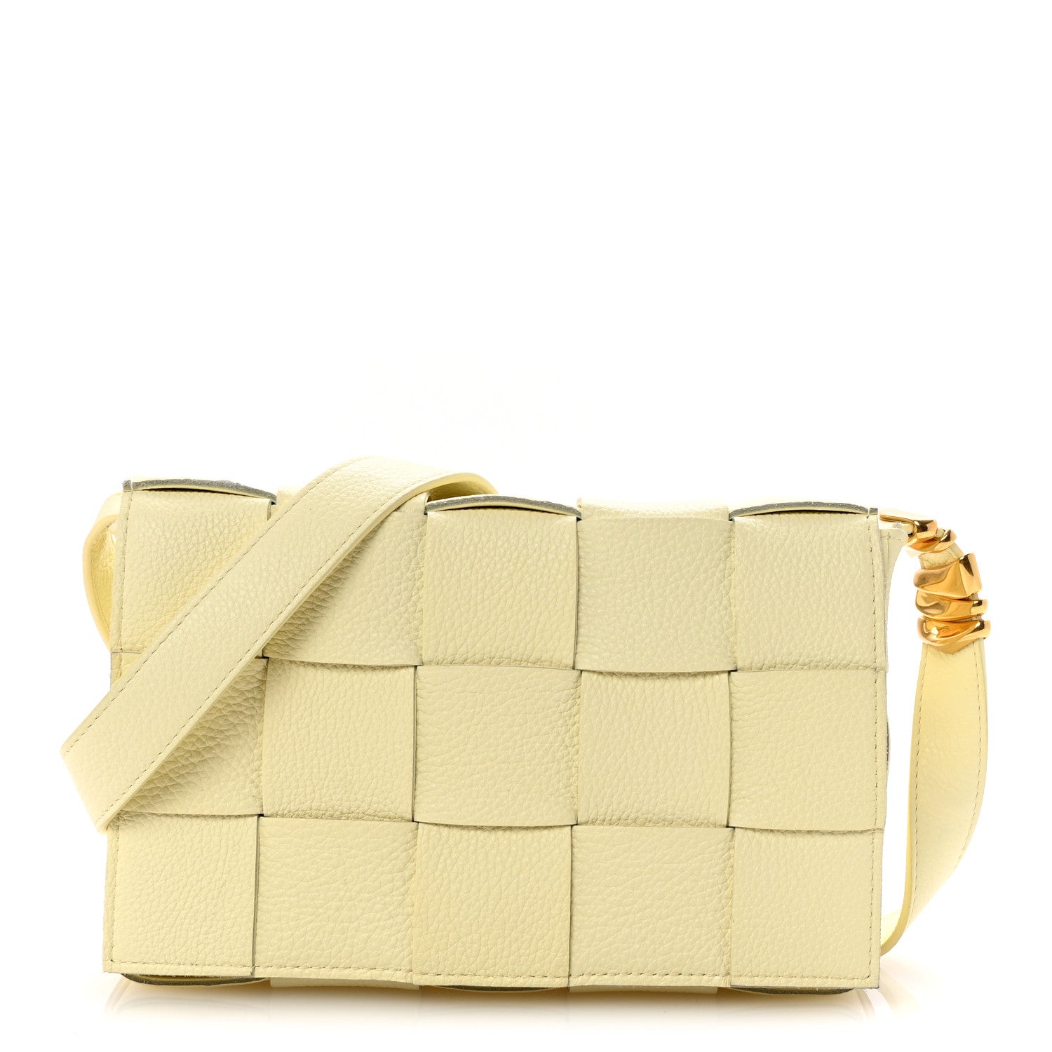 Bottega Veneta Grained Calfskin Maxi Intrecciato Cassette Crossbody Bag Ice Cream 1 of 9