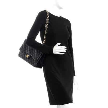 Chanel Caviar Quilted Jumbo Double Flap Black 3 of 8