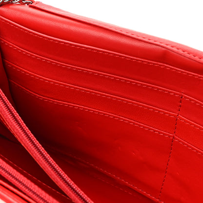 Chanel Lambskin Quilted Chain Clutch Flap Red 11 of 14