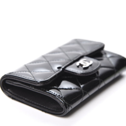 Chanel Patent Quilted Flap Card Holder Black 5 of 9