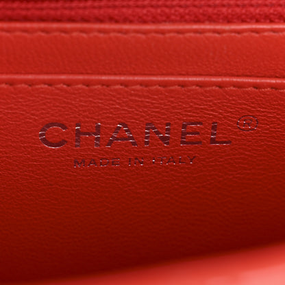 Chanel Patent Quilted Mini Square Flap Orange 6 of 12