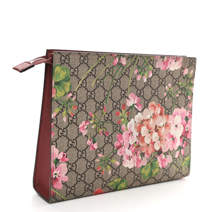 Gucci GG Supreme Monogram Blooms Large Cosmetic Case Beige Multicolor Dry Rose 3 of 7