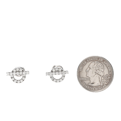Hermes 18K White Gold Diamond Finesse Earrings 2 of 5