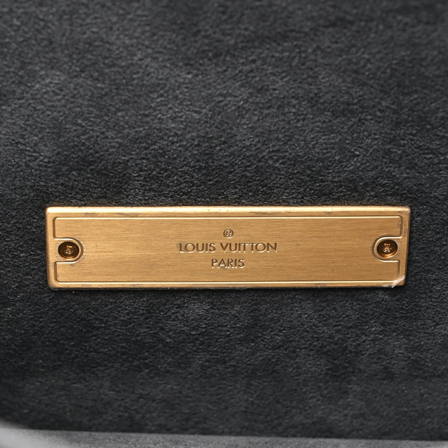 Calfskin Nanogram Embossed Dauphine MM Black