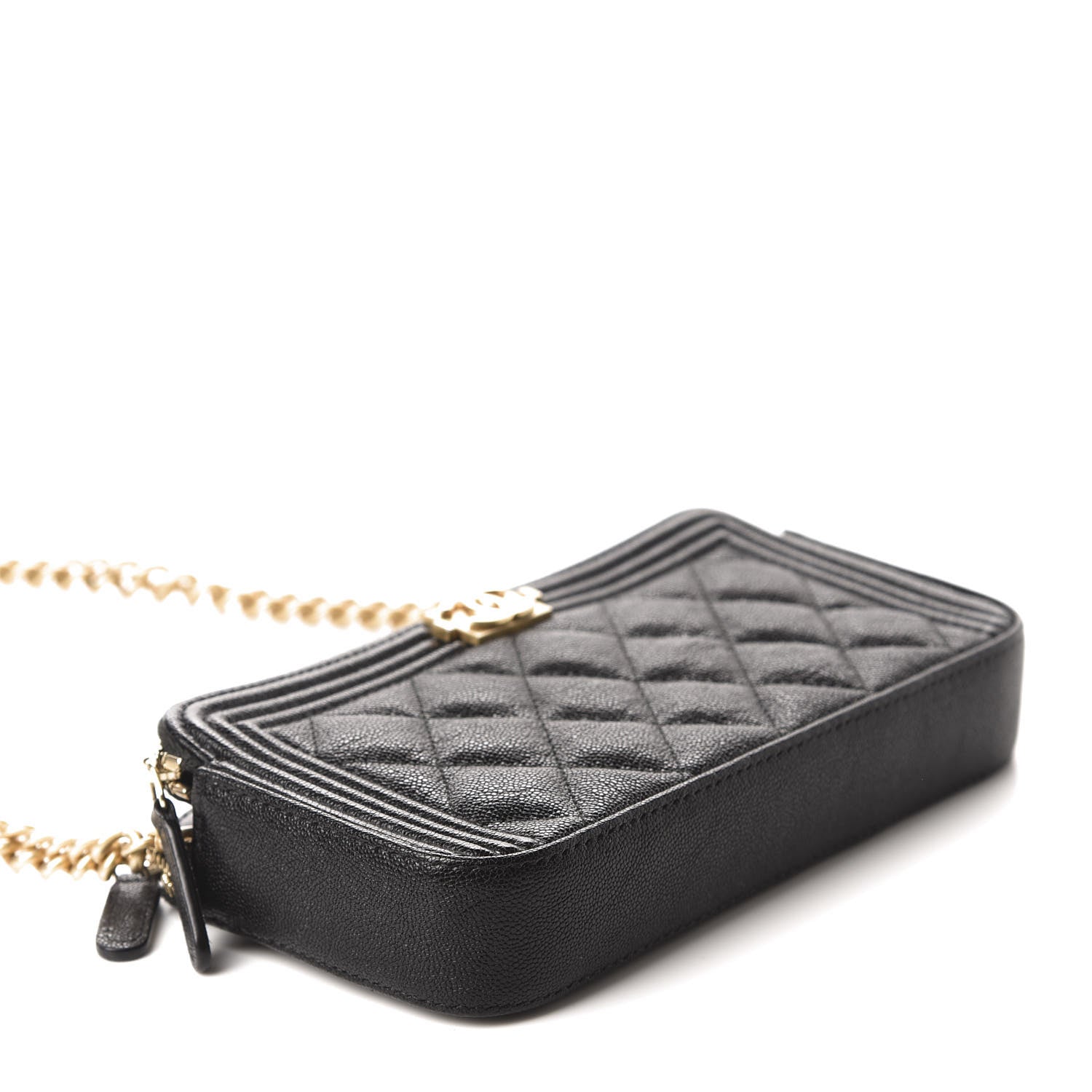 Chanel Caviar Quilted Small Boy Clutch With Chain Black 4 of 12