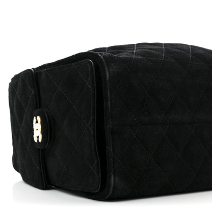 Chanel Suede Quilted Small Chanel 25 Handbag Black 9 of 11
