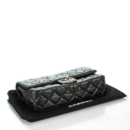 Chanel Aged Calfskin Quilted Medium Medallion Flap Black 4 of 8