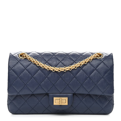 Chanel Aged Calfskin Quilted 2.55 Reissue 225 Flap Navy 1 of 13