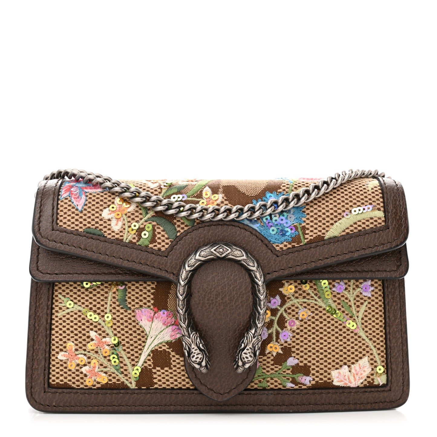 Monogram Jumbo GG Textured Dollar Calfskin Embroidered Super Mini Dionysus Shoulder Bag Camel Ebony New Acero Multicolor