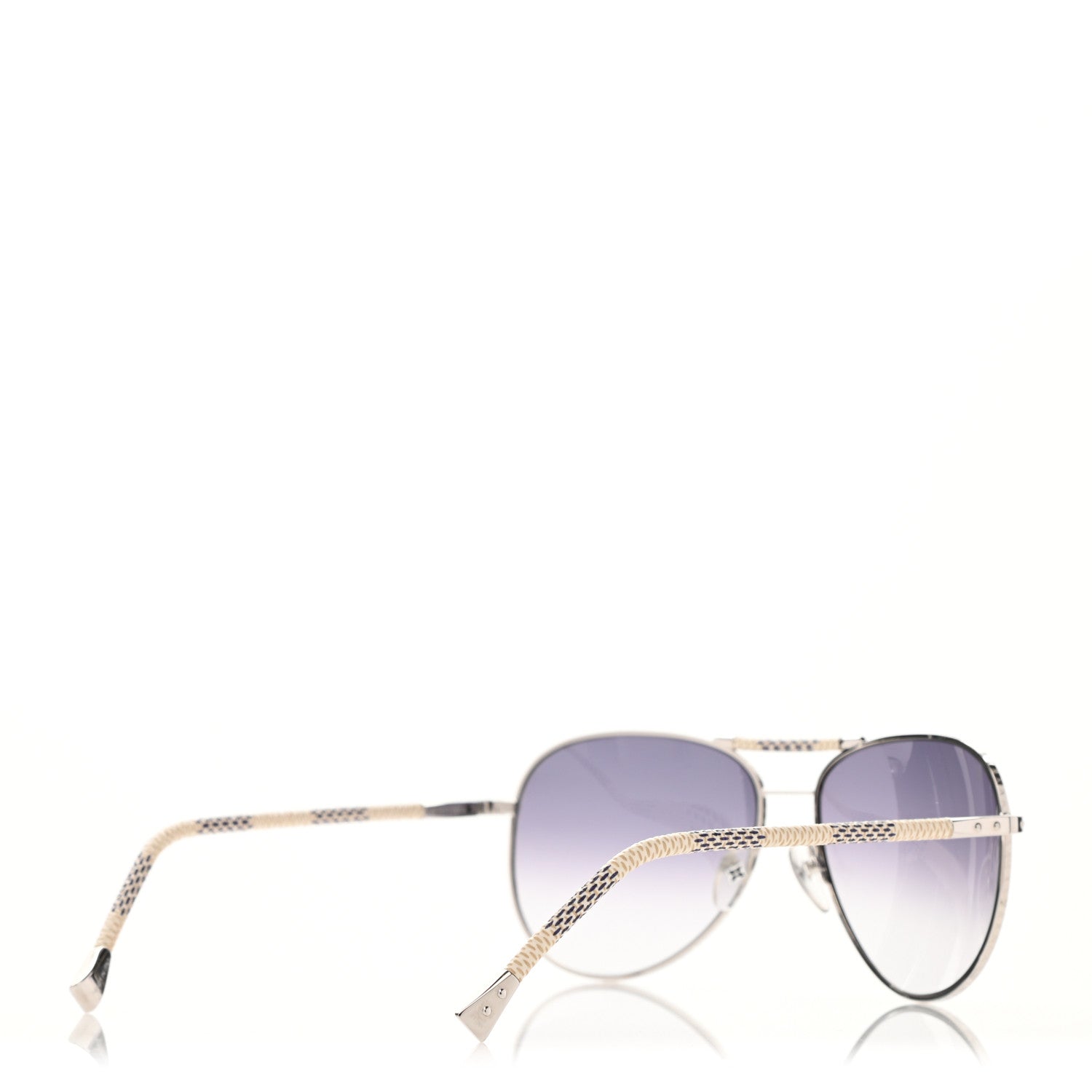 Louis Vuitton Damier Azur Conspiration Pilote Aviator Sunglasses Z0203U 4 of 9