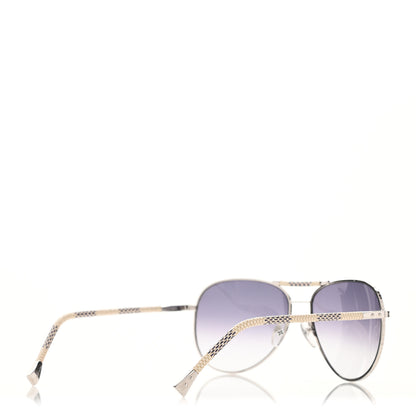 Louis Vuitton Damier Azur Conspiration Pilote Aviator Sunglasses Z0203U 4 of 9