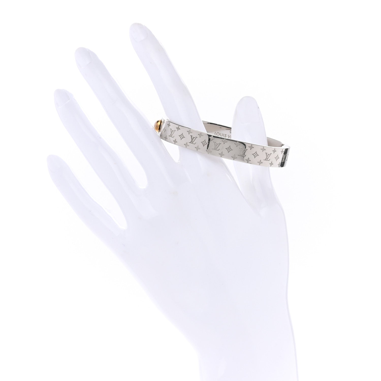 Louis Vuitton Palladium Monogram Nanogram Cuff S 2 of 6