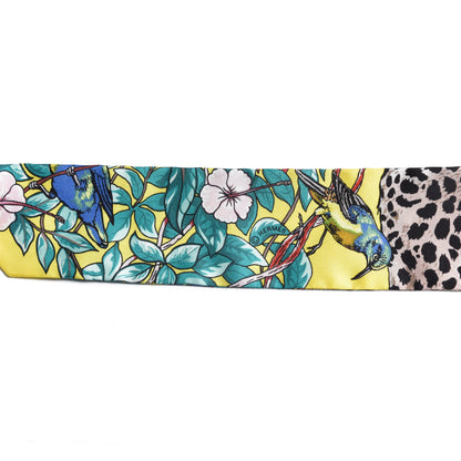 Hermes Silk Jungle Love Love Twilly Jaune Vif Canard 4 of 4