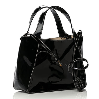 Stella McCartney Patent East West Perforated Tote Black 3 of 9